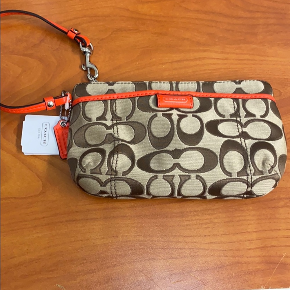 Khaki Coach wristlet